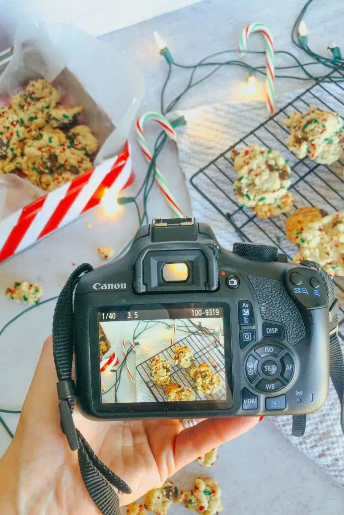 Gluten Free Dairy Free Chocolate Chip Cookies and candy canes