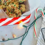 Gluten Free Dairy Free Chocolate Chip Cookies and candy canes