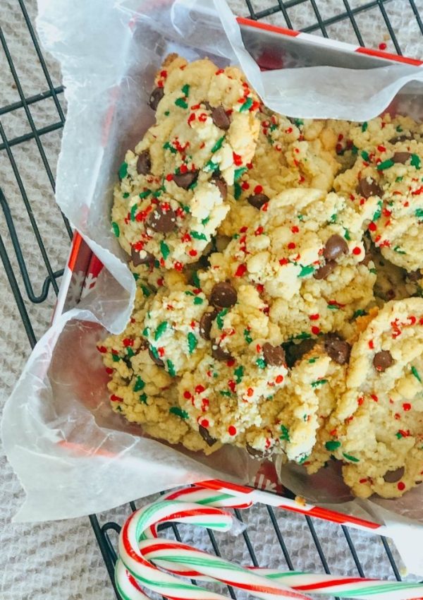 Gluten Free Dairy Free Chocolate Chip Cookies, Christmas Edition