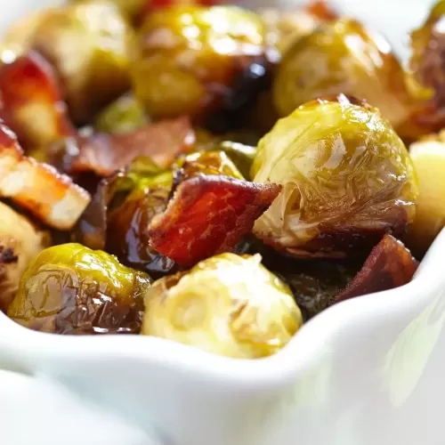 Air Fryer Brussel Sprouts with Bacon