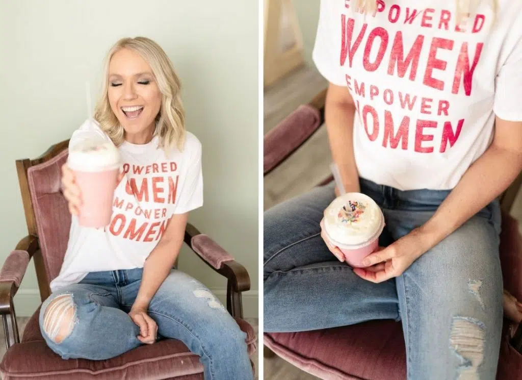 Healthy birthday cake protein shake