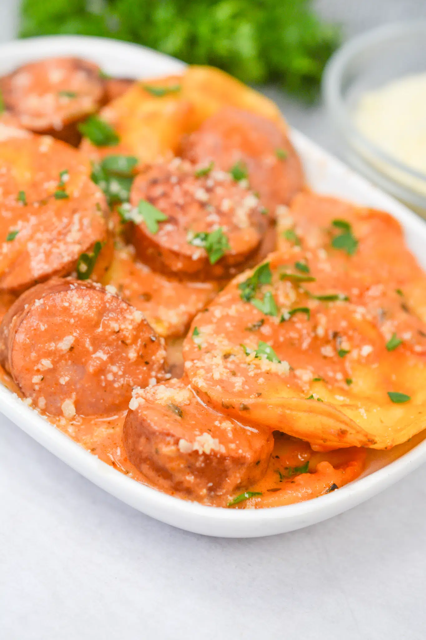 Cheesy Smoked Sausage Skillet