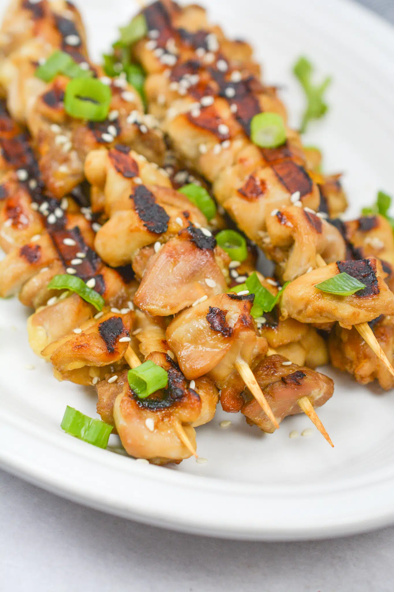 Grilled Teriyaki Chicken Skewers ready