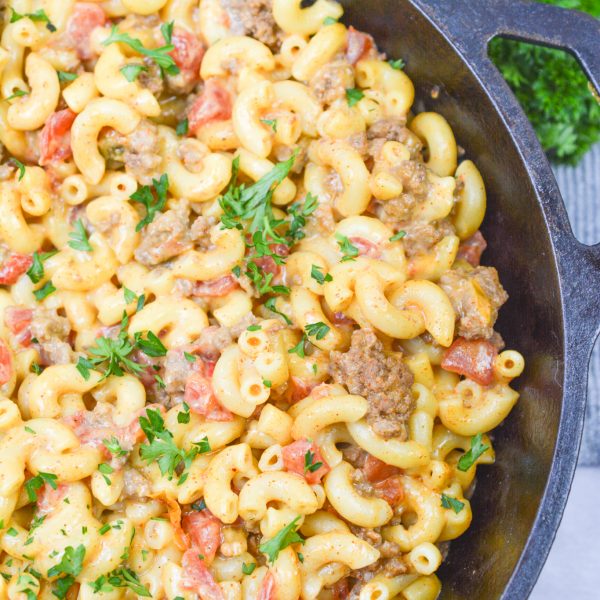 Queso Mac and Cheese Taco Beef Casserole