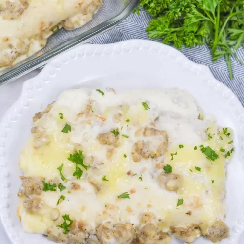 Sausage Gravy Breakfast Enchiladas