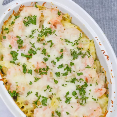 Shrimp Scampi Pasta Bake