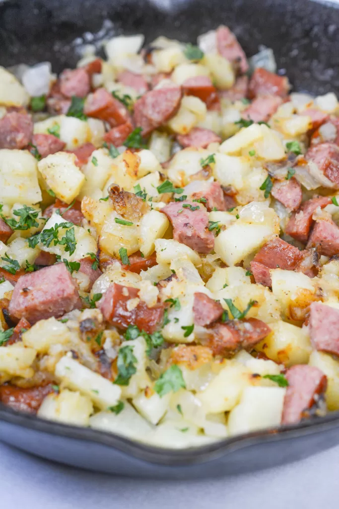 Southern fried potatoes and sausage