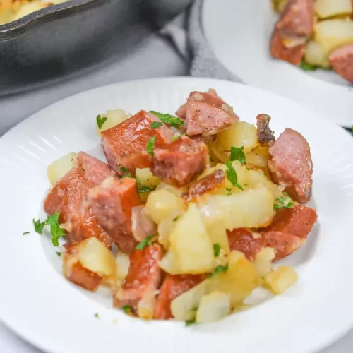 Southern fried potatoes and sausage