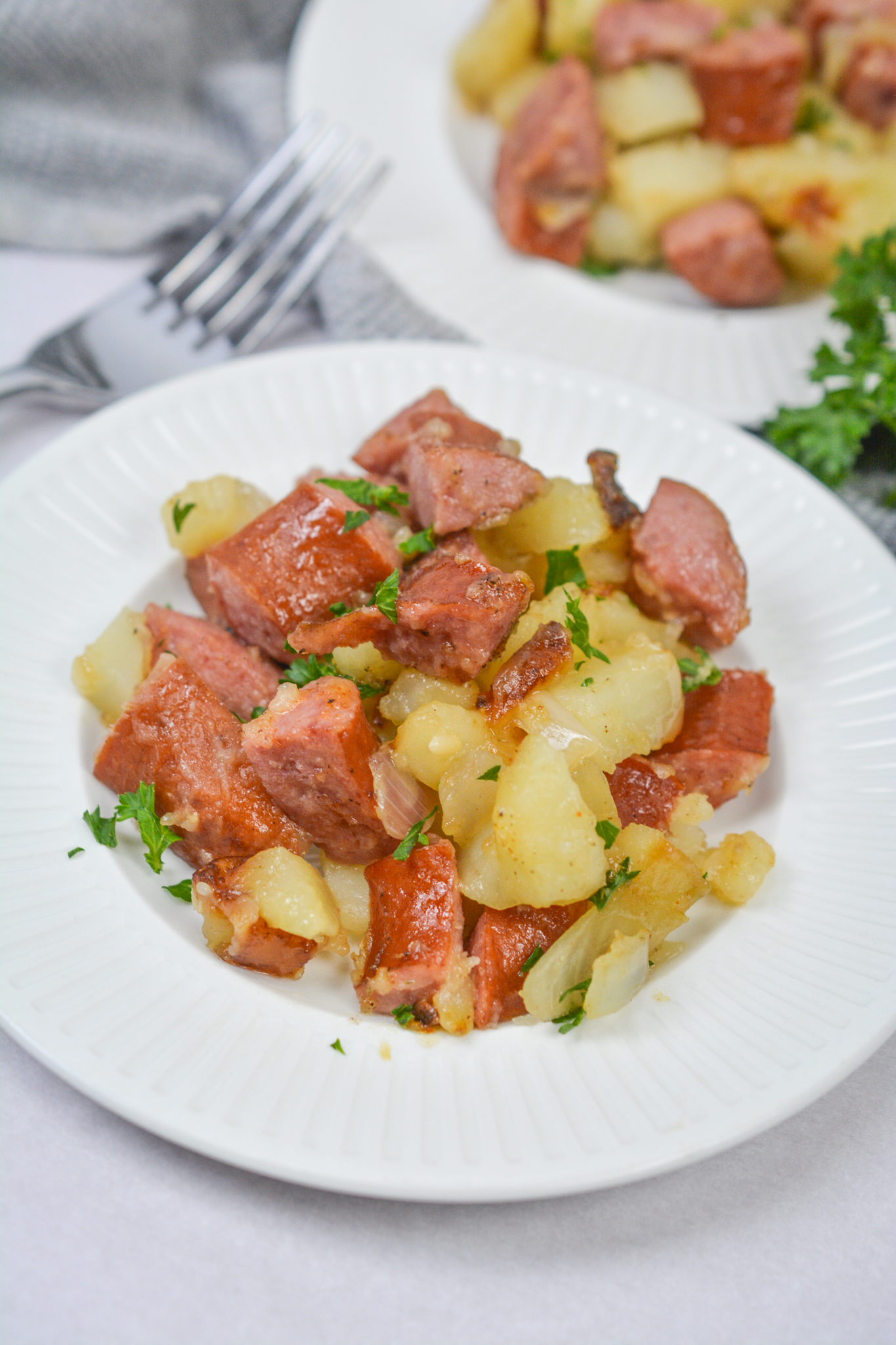 Southern fried potatoes and sausage