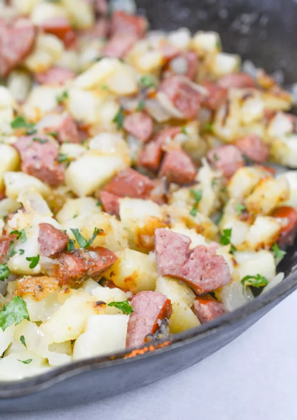 Southern fried potatoes and sausage