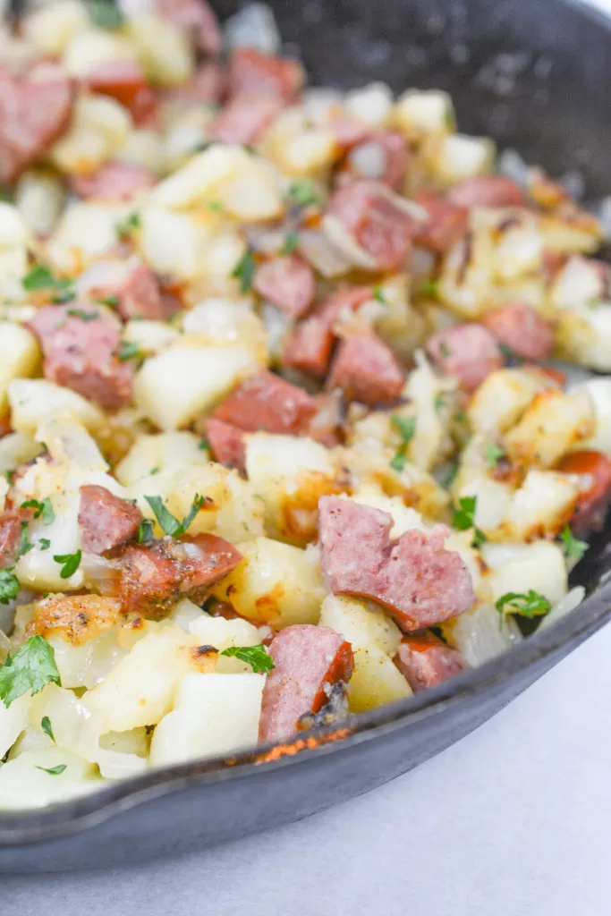 Southern fried potatoes and sausage