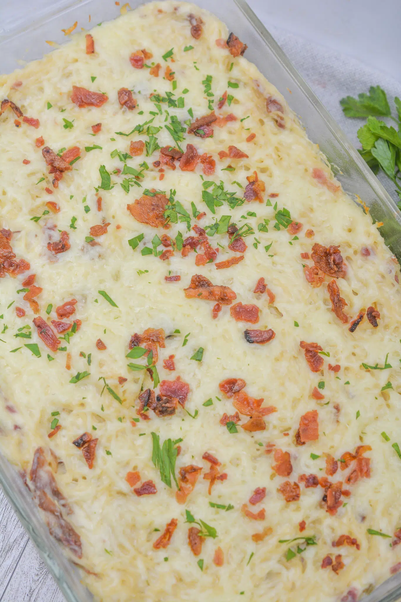 Bacon Cream Cheese Baked Spaghetti