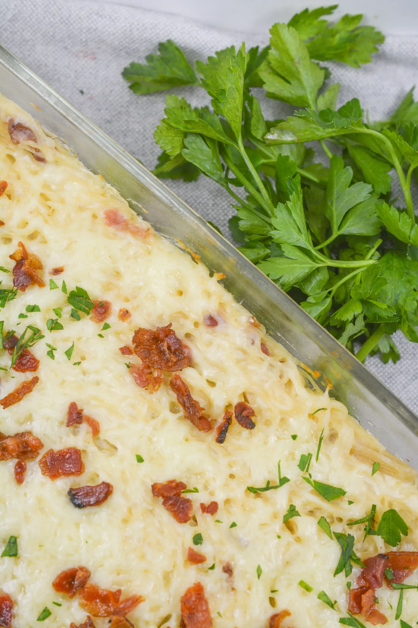 Bacon Cream Cheese Baked Spaghetti