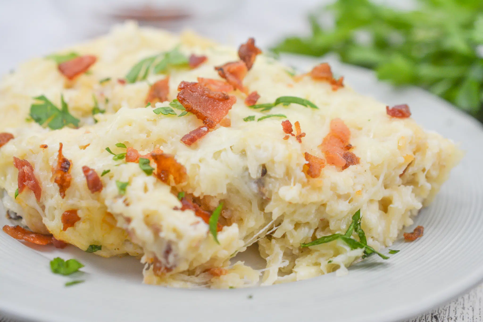 Bacon Cream Cheese Baked Spaghetti