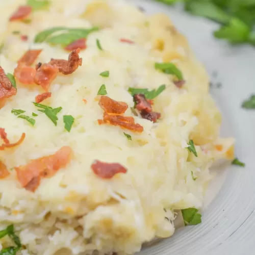 Bacon Cream Cheese Baked Spaghetti