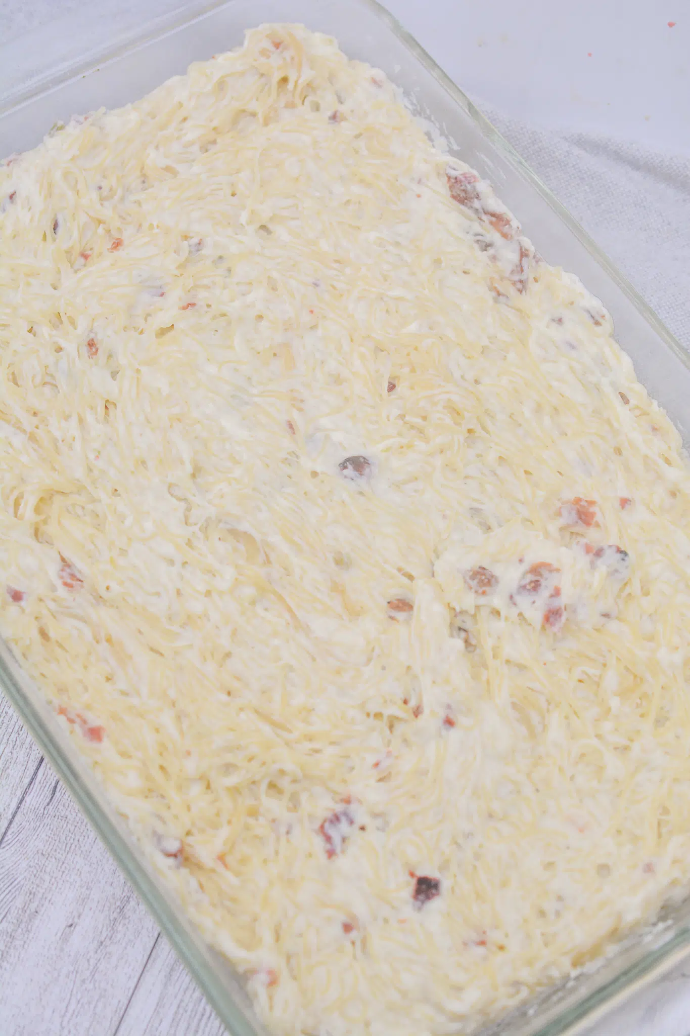 Bacon Cream Cheese Baked Spaghetti