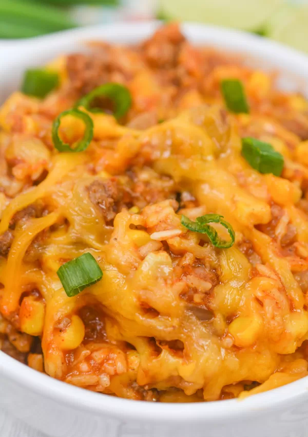 Easy Cheesy Beef Mexican Rice Recipe