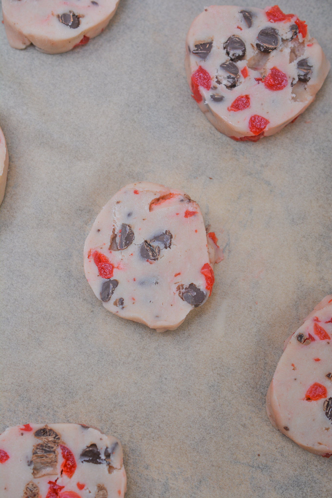 Maraschino Cherry Shortbread Cookies