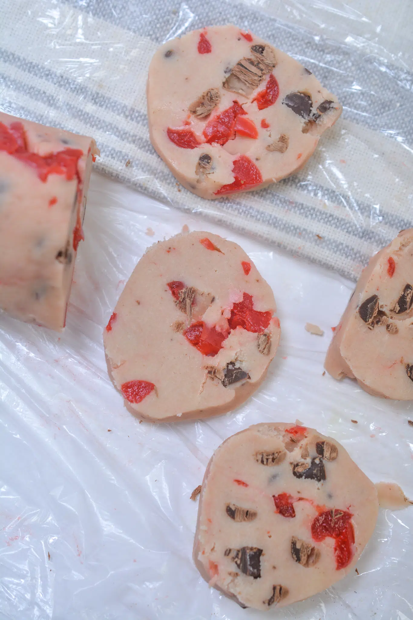 Maraschino Cherry Shortbread Cookies