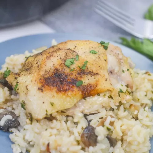 One Pot Mushroom Chicken and Rice