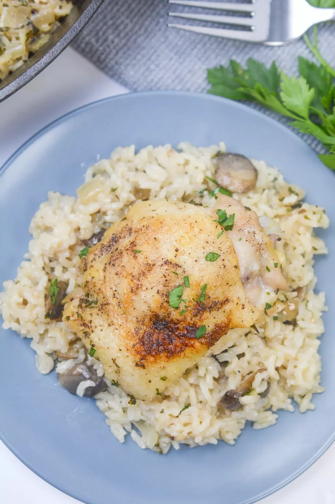 One Pot Mushroom Chicken and Rice