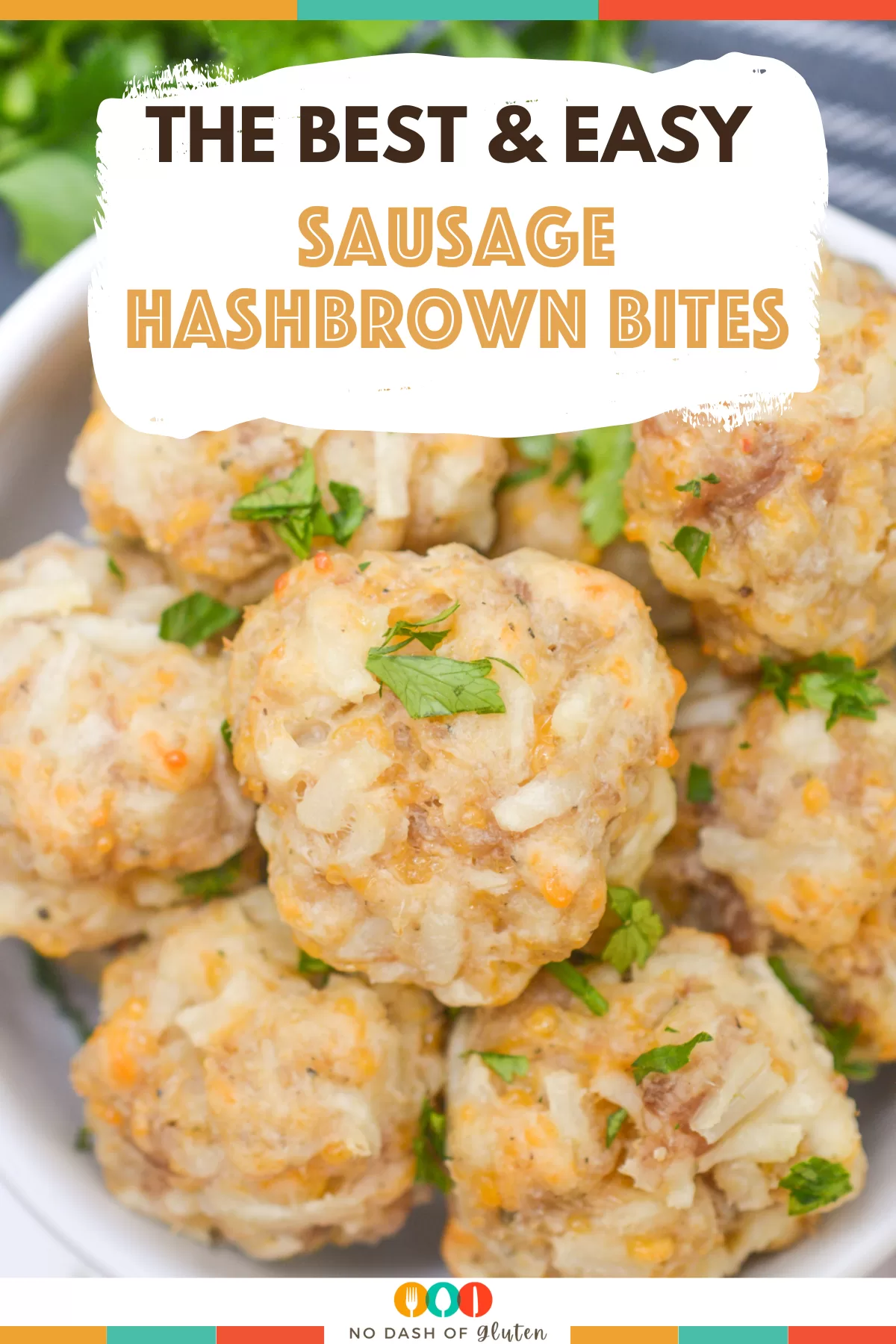 Sausage and Hashbrown Bites recipe, pinterest photo.