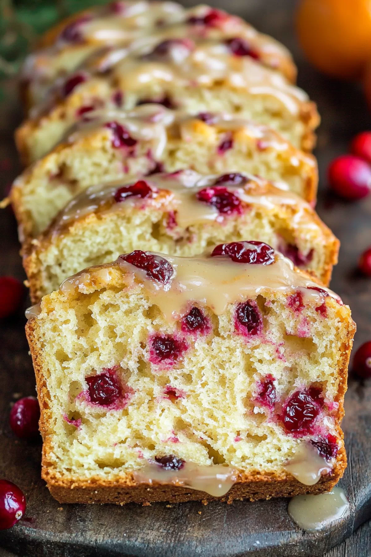 A festive loaf served with butter, perfect for breakfast or holiday gatherings.