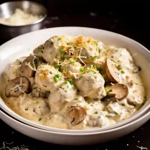 Garlic Mushrooms in Parmesan Cheese