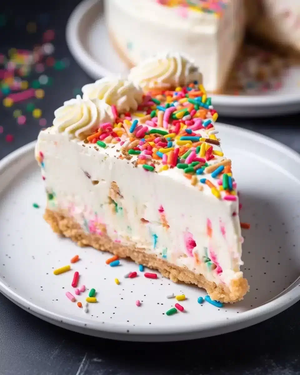 No Bake Funfetti Cheesecake