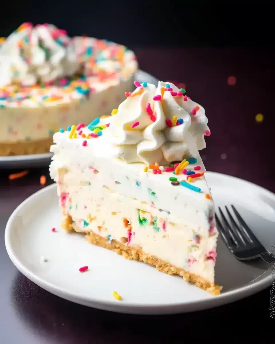 No Bake Funfetti Cheesecake