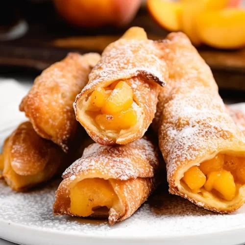 Peach Cobbler Egg Rolls