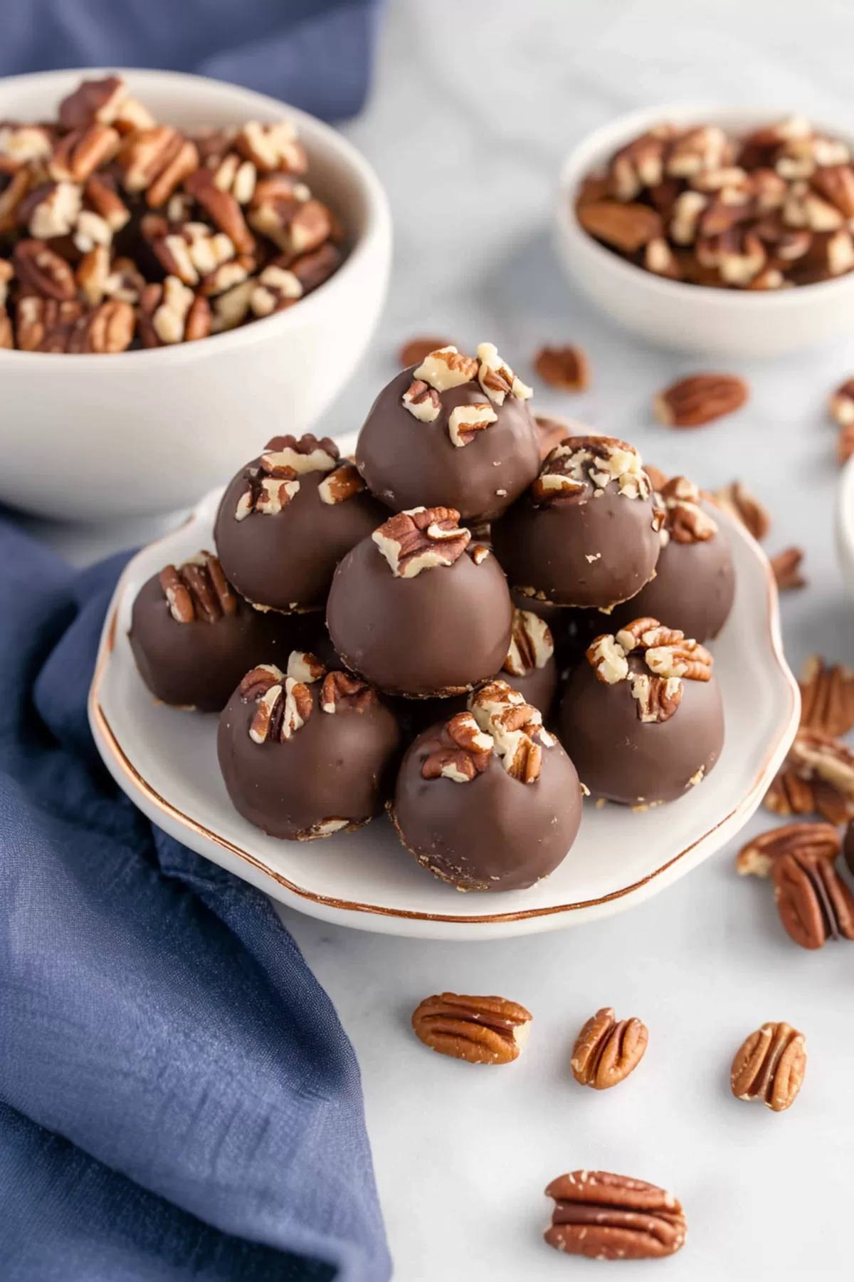 Golden-brown pecan-studded treats ready to be served for a holiday gathering.