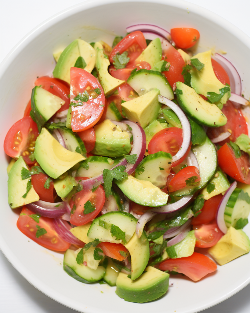 Avocado, Tomato and Cucumber Salad