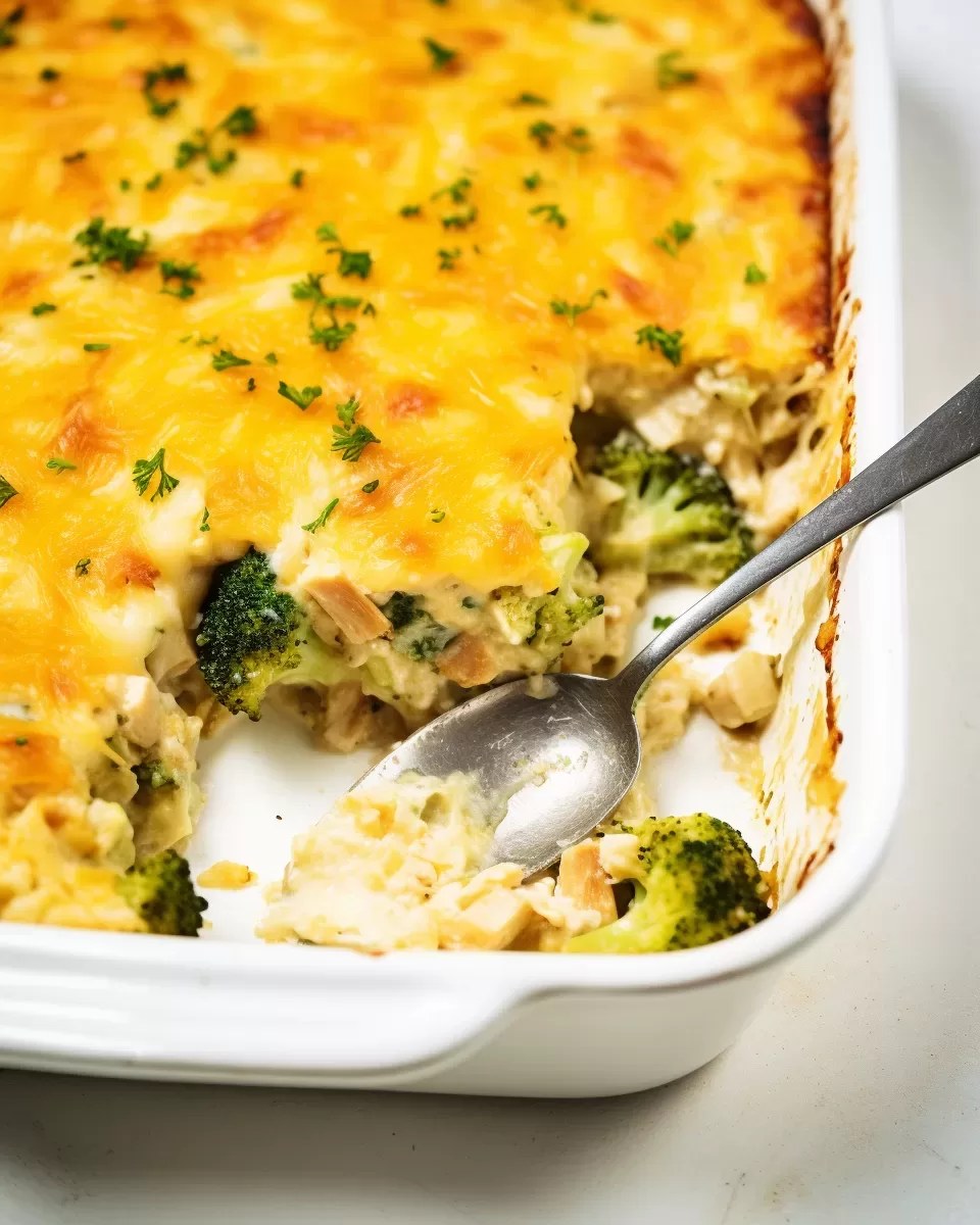 Broccoli, Rice, Cheese, and Chicken Casserole