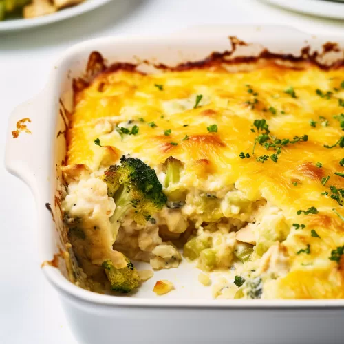 Broccoli, Rice, Cheese, and Chicken Casserole