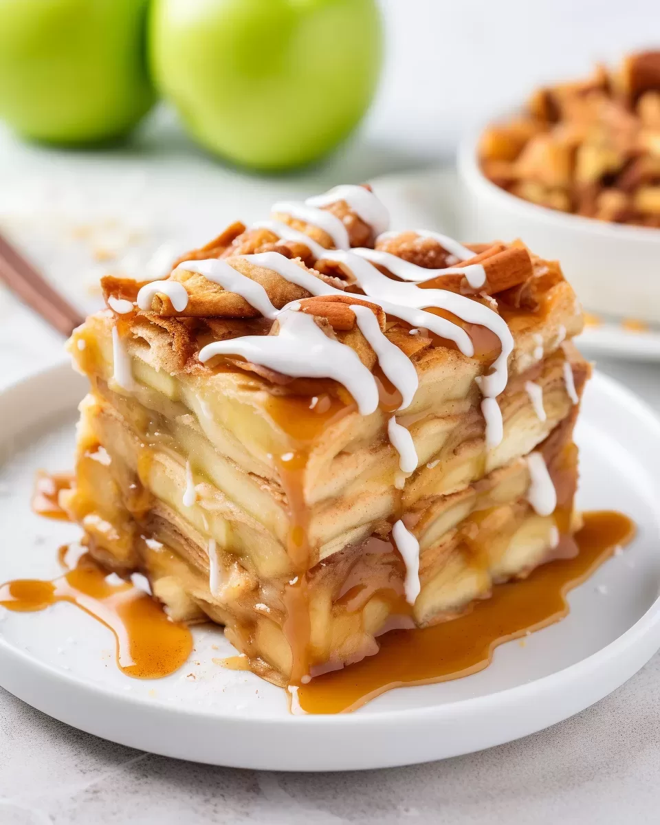 Caramel Apple Cinnamon Roll Lasagna