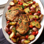 Multi Colored Potatoes with Pork Chops