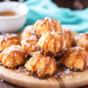 No Bake Salted Caramel Coconut Macaroons