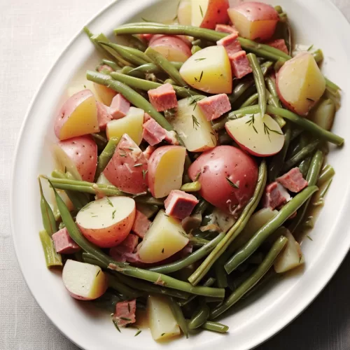 Slow Cooker Ham, Potatoes and Green Beans