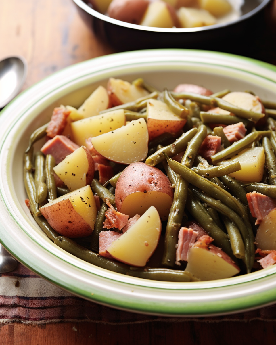 Slow Cooker Ham, Potatoes and Green Beans