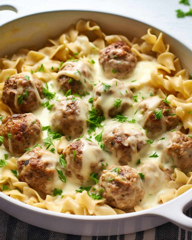 Swedish Meatball Noodle Bake