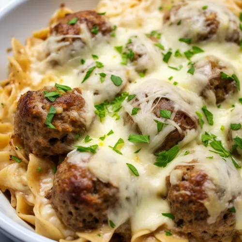 Swedish Meatball Noodle Bake