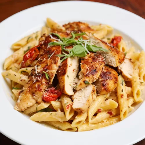 Chicken Mozzarella Pasta With Sun-dried Tomatoes