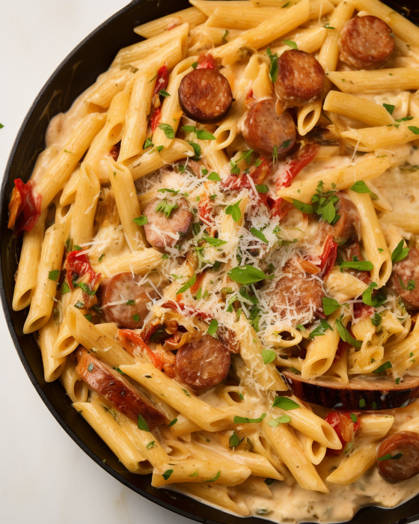 Creamy Cajun Chicken And Sausage Pasta