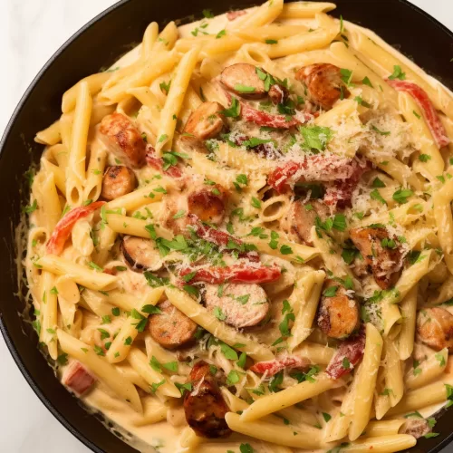 Creamy Cajun Chicken And Sausage Pasta