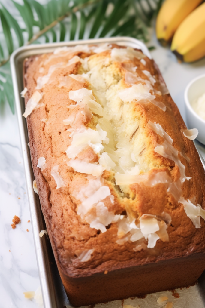 Hawaiian Banana Bread with Coconut and Pineapple