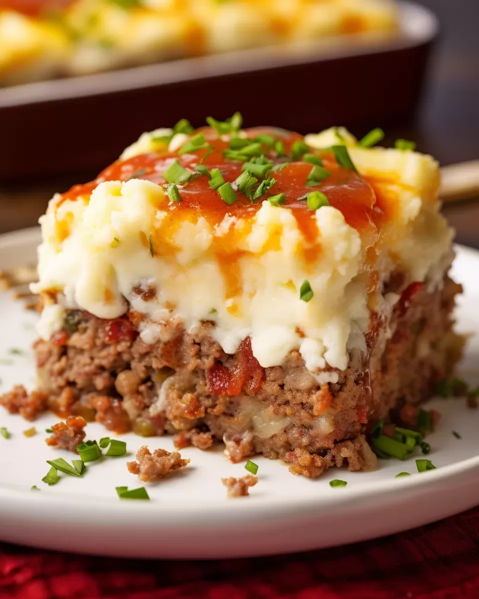 Loaded Mashed Potato Meatloaf Casserole