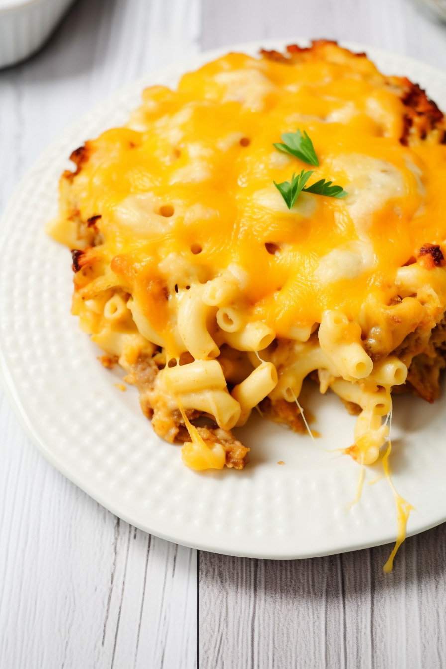 Mac and Cheese Meatloaf Casserole