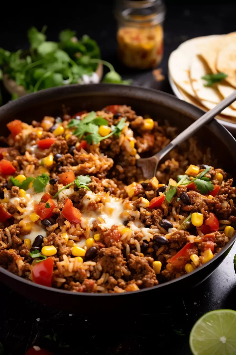 Mexican Beef and Rice Skillet