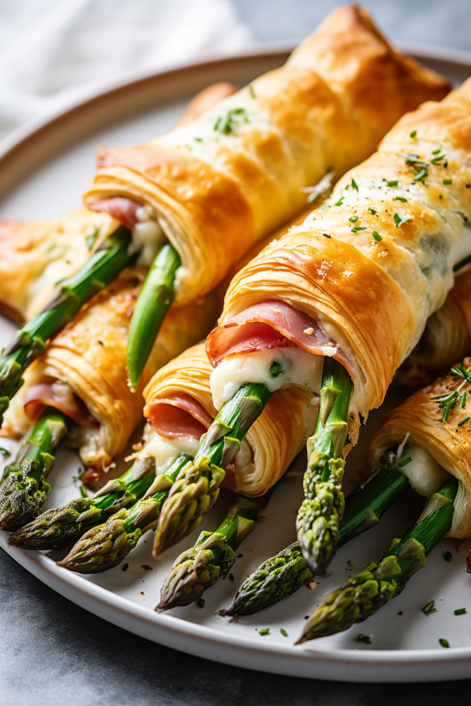 Prosciutto Asparagus Puff Pastry Bundles